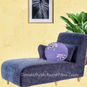 Almofada Redonda Clematis Purple