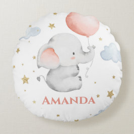 Almofada Redonda Cliente Personalizado do infantário de elefante pa