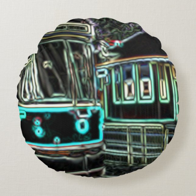 Almofada Redonda CLRV Neon no Travesseiro de poliéster com escovas  (Frente)