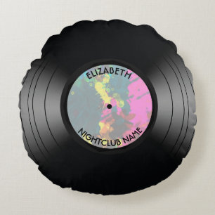 Almofada Redonda Clube nocturno do registro da música do vinil do