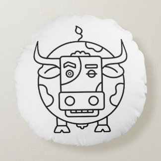 Almofada Redonda Clueless Bull Abstract Round Pillow