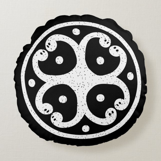 Almofada Redonda Cobras Celtic Tribal Norse (Frente)