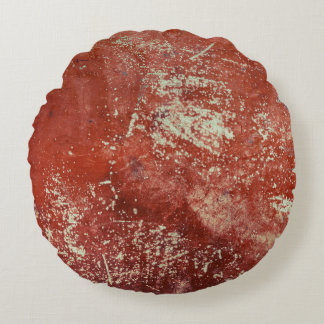 Almofada Redonda Cobre Velho: Textura Metálica Viva.