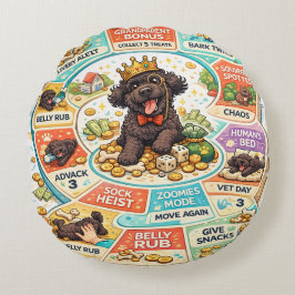 Almofada Redonda Cockapoo Board Game Cushion | Funny Dog Gift