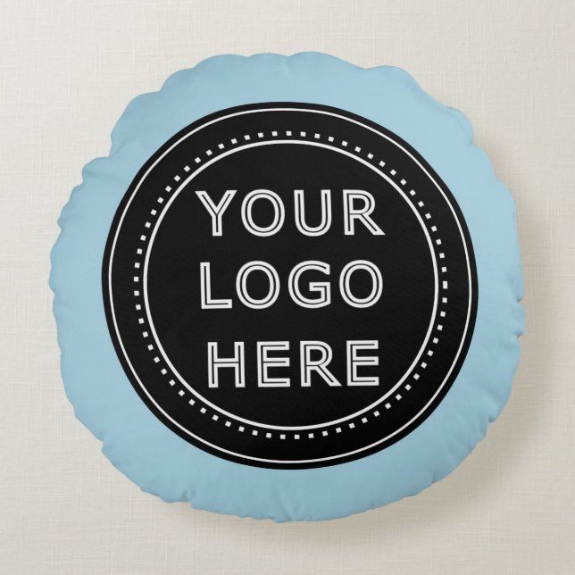 Almofada Redonda Código QR preto elegante e elegante (Frente)