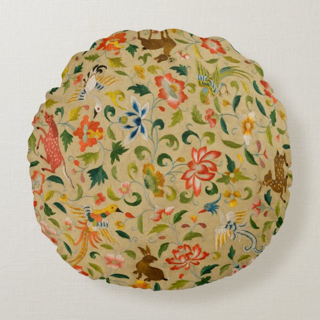 Almofada Redonda Coelho-veado-de-bico-do-cavalo (Frente)