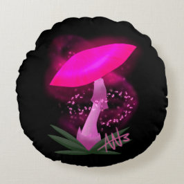 Almofada Redonda Cogumelo Rosa bonito