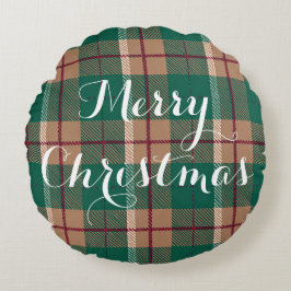 Almofada Redonda Cojín Clásico a Cuadros