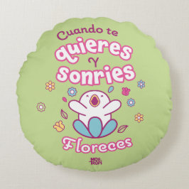 Almofada Redonda Cojín redondo│Cuando te quieres y sonries
