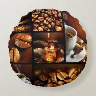 Almofada Redonda Colagem 2 do café