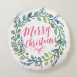 Almofada Redonda Coleção da grinalda da aguarela<br><div class="desc"></div>