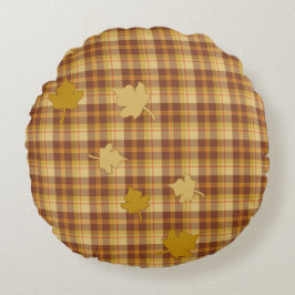 Almofada Redonda Coleção de Xadrezes de queda, deixa Travesseiro de