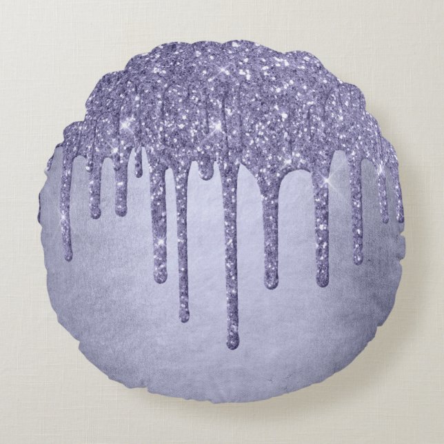Almofada Redonda Coletor Roxo | Altura de Lavanda Chic (Frente)