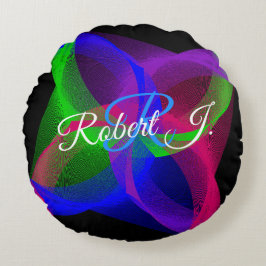 Almofada Redonda Colorful Geometric Circular Blend Round Pillow