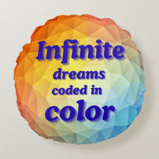 Almofada Redonda Colorful Motivational Quote Round Throw Pillow 