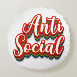 Almofada Redonda Colorido Anti-Social