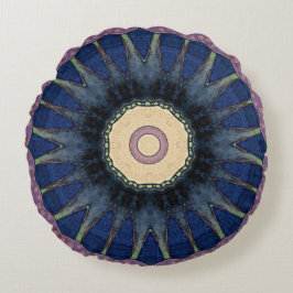 Almofada Redonda Colorido, retro, Mandala-Inspirado