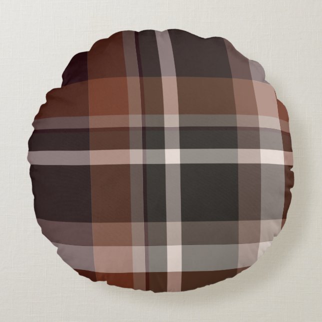 Almofada Redonda Colorir Tartan (Frente)