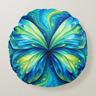 Almofada Redonda Colourful Blue, Yellow, Black Round Pillow