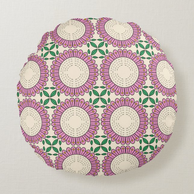 Almofada Redonda Colourful Round Pillow design  (Frente)