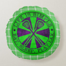 Almofada Redonda Coma, Dorme, Jogue Lacrosse Cushion