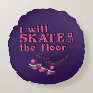 Almofada Redonda Coma Meu Travesseiro decorativo De Rollerskate De
