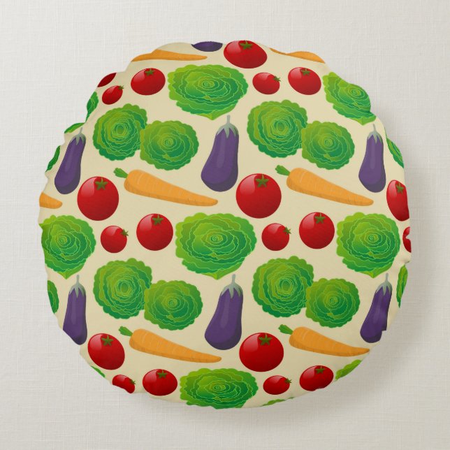 Almofada Redonda Coma seus vegetais (Frente)