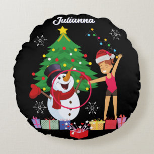 Almofada Redonda Comemoração de Natal da ginástica Rítmica