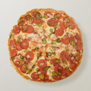 Almofada Redonda Comida legal do partido da grade da pizza de