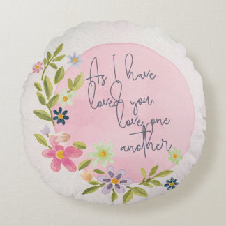 Almofada Redonda "Como te amei" Design Inspiracional Floral