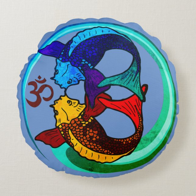 Almofada Redonda Compaixão Koi (Frente)