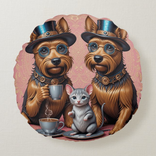 Almofada Redonda Companheiros Chic Canine (Frente)