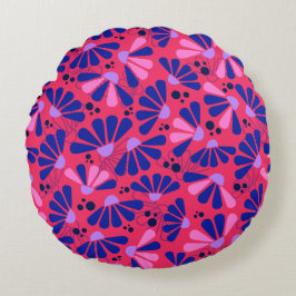 Almofada Redonda Coneflower Confetti em framboesa