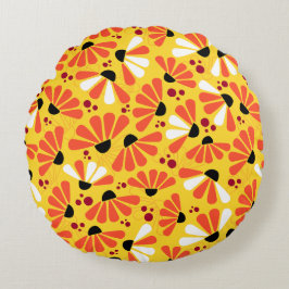 Almofada Redonda Coneflower Confetti em Lemon Yellow
