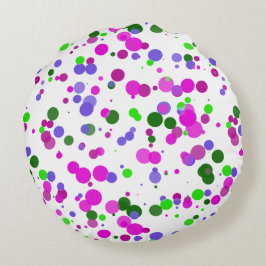 Almofada Redonda Confete de Bolinhas Rosa