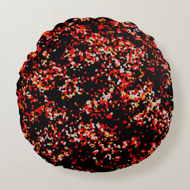 Almofada Redonda Confetti de outono escuro (Frente)