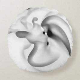 Almofada Redonda Congelado: Cinza Abstrato, branco e preto