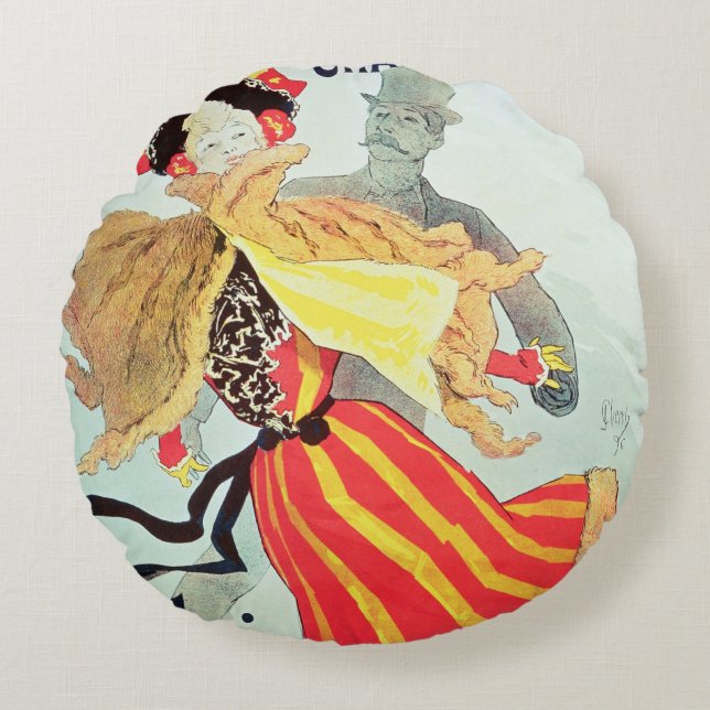 Almofada Redonda Congele campeões Elysees de Palace', Paris, 1893 (Frente)