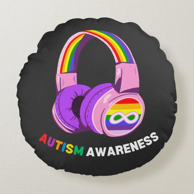 Almofada Redonda Conscientização do Autismo (Frente)