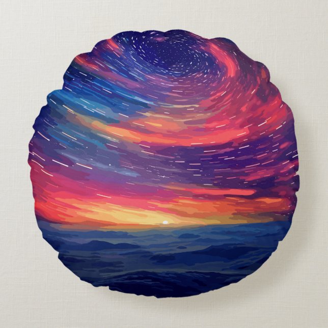 Almofada Redonda Constelação cósmica (Frente)