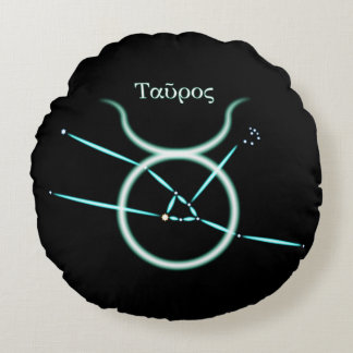 Almofada Redonda Constelação de Zodiac Taurus Travesseiro redondo