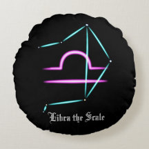 Constelação Zodiac Travesseiro redondo Libra