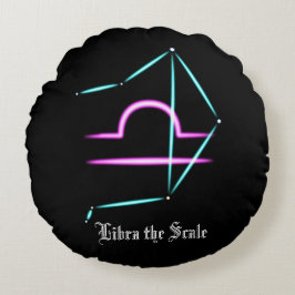 Almofada Redonda Constelação Zodiac Travesseiro redondo Libra