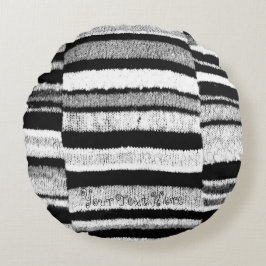 Almofada Redonda contempory moderno original dos redemoinhos preto