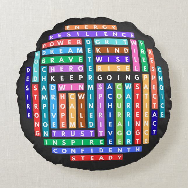 Almofada Redonda Continuar Indo Para O Círculo De Busca Motivaciona (Frente)