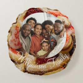 Almofada Redonda Cookie de Açúcar Fotográfico da Família Natal
