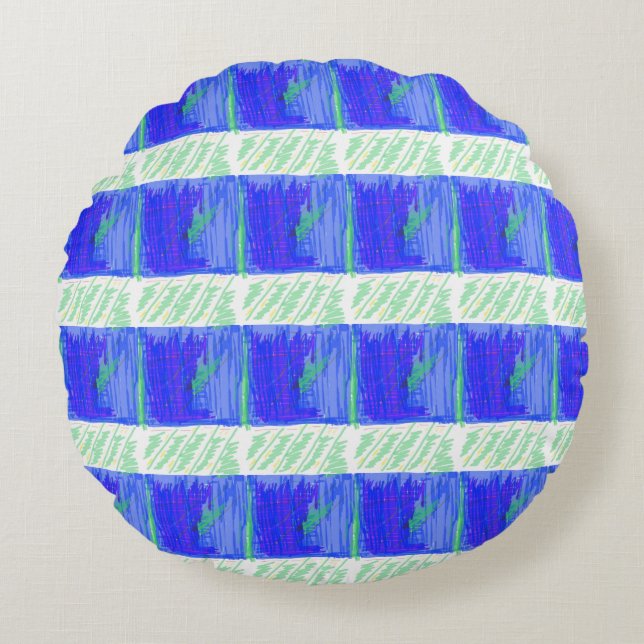 Almofada Redonda Coolest Nautical Abstract Accent Pillow (Frente)