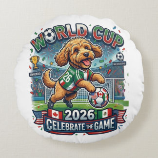Almofada Redonda Copa do Mundo de Cockapoo 2026