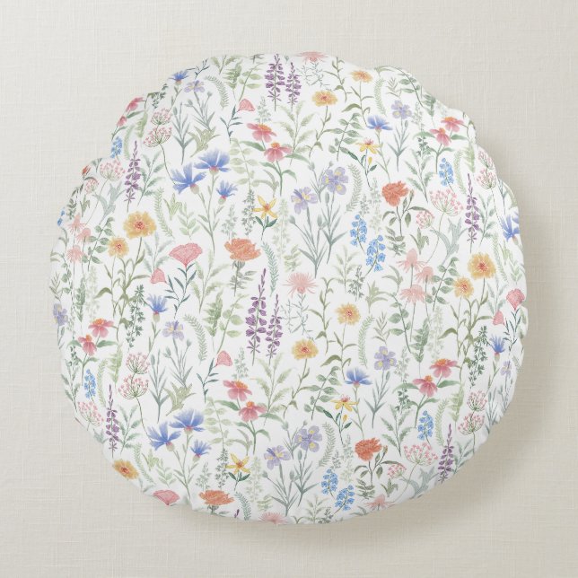 Almofada Redonda Coquette Wildflower Meadow  (Frente)