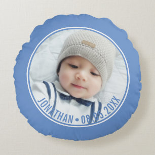 Almofada Redonda Cor Personalizada com Foto e Texto Personalizados